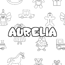 Coloración del nombre AURELIA - decorado juguetes