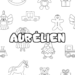 Coloración del nombre AURÉLIEN - decorado juguetes