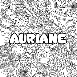 Coloración del nombre AURIANE - decorado mandala de frutas