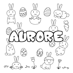 Coloración del nombre AURORE - decorado Pascua