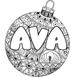 Coloración del nombre AVA - decorado bola de Navidad