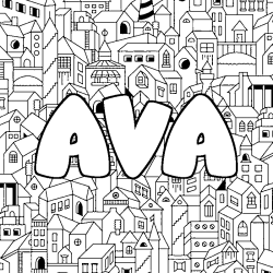 Coloración del nombre AVA - decorado ciudad