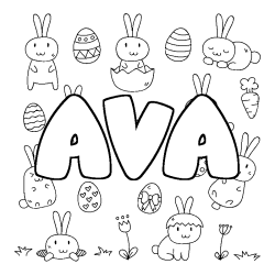Coloración del nombre AVA - decorado Pascua
