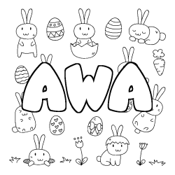 Dibujo para colorear AWA - decorado Pascua