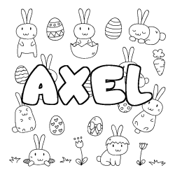 Coloración del nombre AXEL - decorado Pascua