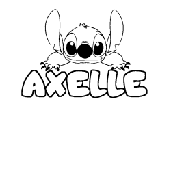 Coloración del nombre AXELLE - decorado Stitch