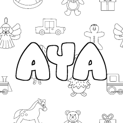 Dibujo para colorear AYA - decorado juguetes