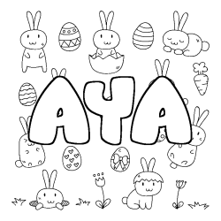 Coloración del nombre AYA - decorado Pascua