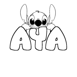 Dibujo para colorear AYA - decorado Stitch