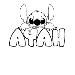 Coloración del nombre AYAH - decorado Stitch