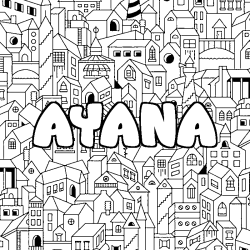 Coloración del nombre AYANA - decorado ciudad