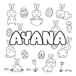 Coloración del nombre AYANA - decorado Pascua