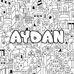 Coloración del nombre AYDAN - decorado ciudad