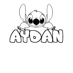 Coloración del nombre AYDAN - decorado Stitch