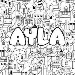 Dibujo para colorear AYLA - decorado ciudad