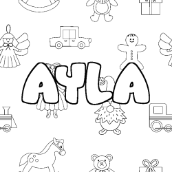 Dibujo para colorear AYLA - decorado juguetes