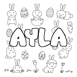 Coloración del nombre AYLA - decorado Pascua