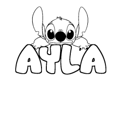 Coloración del nombre AYLA - decorado Stitch
