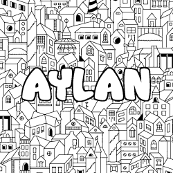 Coloración del nombre AYLAN - decorado ciudad