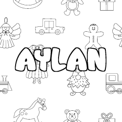 Coloración del nombre AYLAN - decorado juguetes