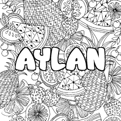 Coloración del nombre AYLAN - decorado mandala de frutas