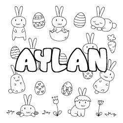 Coloración del nombre AYLAN - decorado Pascua