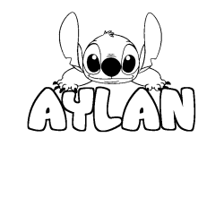 Coloración del nombre AYLAN - decorado Stitch