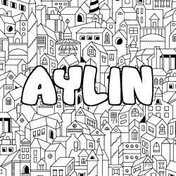 Coloración del nombre AYLIN - decorado ciudad