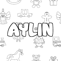 Dibujo para colorear AYLIN - decorado juguetes