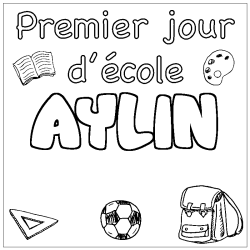 Dibujo para colorear AYLIN - decorado primer d&iacute;a de escuela