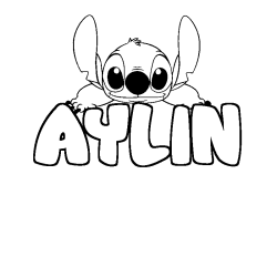 Coloración del nombre AYLIN - decorado Stitch