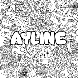 Dibujo para colorear AYLINE - decorado mandala de frutas