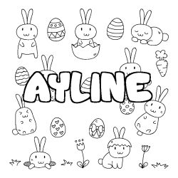 Coloración del nombre AYLINE - decorado Pascua
