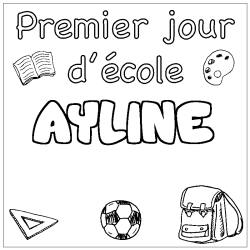 Coloración del nombre AYLINE - decorado primer día de escuela