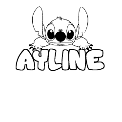 Coloración del nombre AYLINE - decorado Stitch