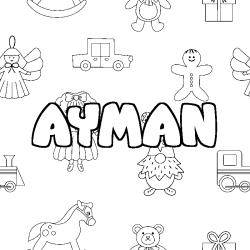 Coloración del nombre AYMAN - decorado juguetes