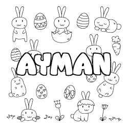 Coloración del nombre AYMAN - decorado Pascua