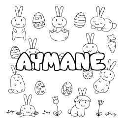 Coloración del nombre AYMANE - decorado Pascua