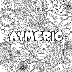 Coloración del nombre AYMERIC - decorado mandala de frutas