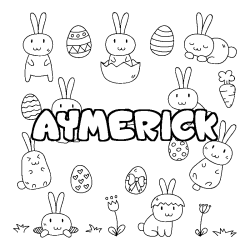 Coloración del nombre AYMERICK - decorado Pascua