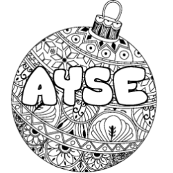 Coloración del nombre AYSE - decorado bola de Navidad