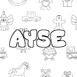 Coloración del nombre AYSE - decorado juguetes