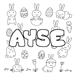 Coloración del nombre AYSE - decorado Pascua