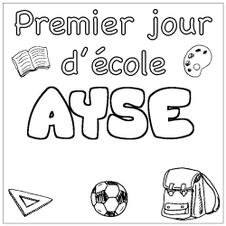 Dibujo para colorear AYSE - decorado primer d&iacute;a de escuela