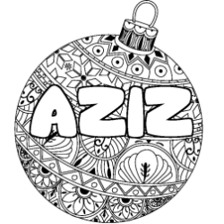 Coloración del nombre AZIZ - decorado bola de Navidad