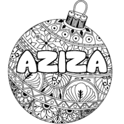 Coloración del nombre AZIZA - decorado bola de Navidad