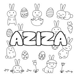 Coloración del nombre AZIZA - decorado Pascua