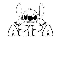 Dibujo para colorear AZIZA - decorado Stitch