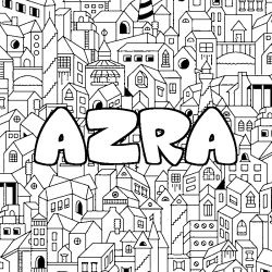 Coloración del nombre AZRA - decorado ciudad
