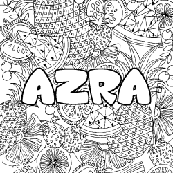 Dibujo para colorear AZRA - decorado mandala de frutas